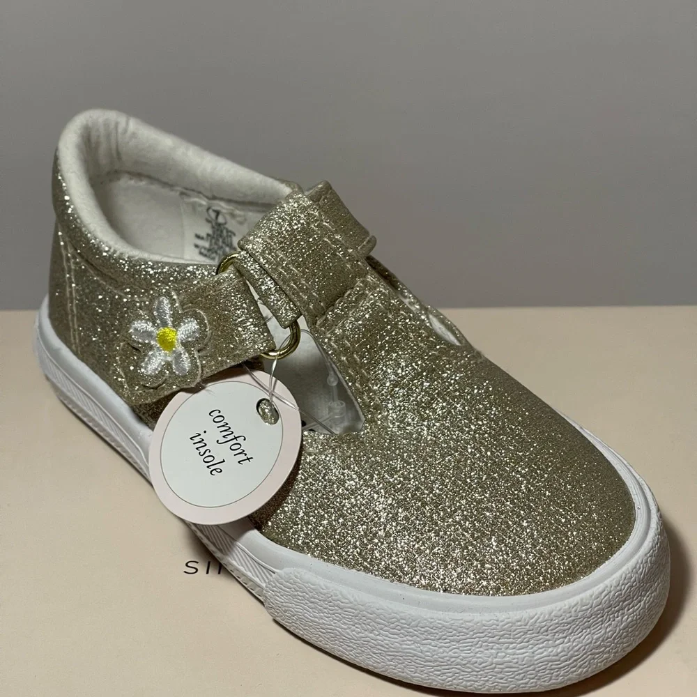 Sincerely Jules Toddler Gold Glitter Mary Jane Sneakers | Comfort Insole | NWT